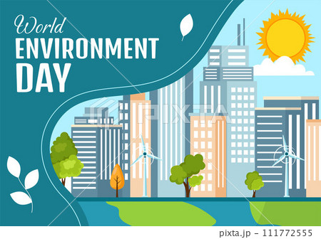 Environment Day Social Media Background Flat Cartoon Hand Drawn Templates Illustration 111772555