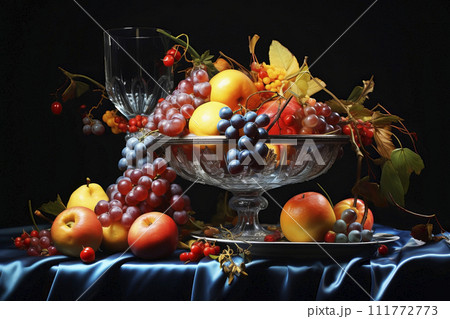 AI-generated content. Vase of different fruits. Generative AI 111772773