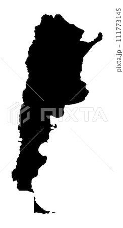 Argentina map silhouette isolated on white 3D illustration Argentina map silhouette isolated on white 3D illustration 111773145