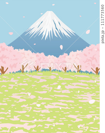 富士山と桜 富士山と桜 111773560