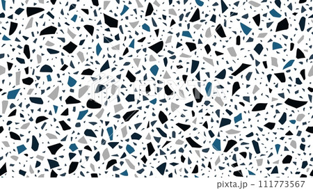 Blue, black, grey and white terrazzo ceramic floor pattern or background. Terazo marble floor pattern, terrazo ceramic kitchen countertop or terazzo stone surface vector colorful texture or backdrop Blue, black, grey and white terrazzo ceramic floor pattern or background. Terazo marble floor pattern, terrazo ceramic kitchen countertop or terazzo stone surface vector colorful texture or backdrop 111773567