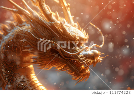 Chinese New Year Concept, The golden dragon is a symbol of good luck and prosperity for the Chinese people 111774228