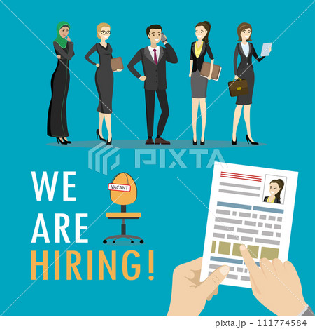 We are hiring,Search job design,Concepts for human resource and recruitment. 111774584