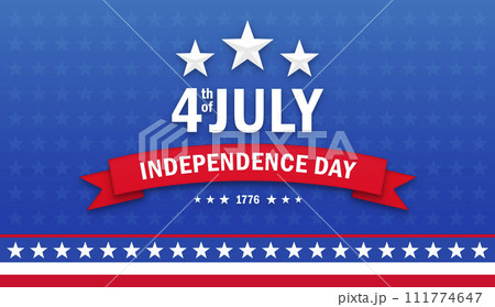 Happy 4th of July USA Independence Day greeting card with american national flag colors and design 3d illustration Happy 4th of July USA Independence Day greeting card with american national flag colors and design 3d illustration 111774647