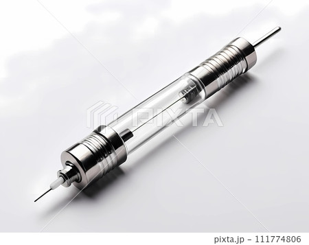 syringe with blue color filters 111774806