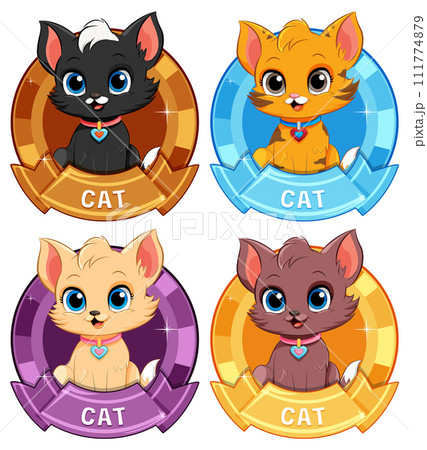 Adorable Cartoon Cats Collection Adorable Cartoon Cats Collection 111774879