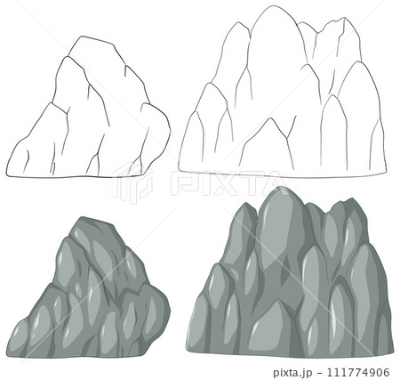 Stylized Vector Illustration of Rocks 111774906