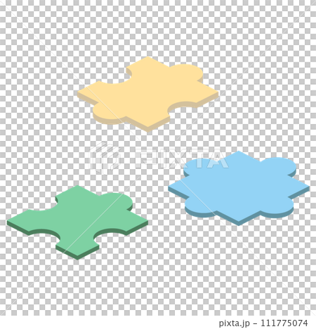 Isometric puzzle piece illustration 111775074