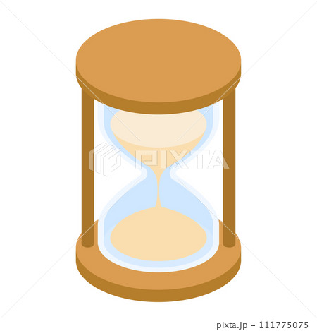アイソメトリックで描いた砂時計のイラスト アイソメトリックで描いた砂時計のイラスト 111775075