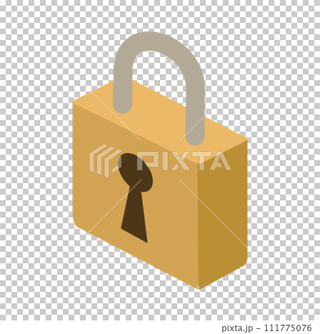 Isometric illustration of a padlock 111775076