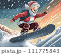 スノーボードでオーリーを決めるおばあさん 111775843