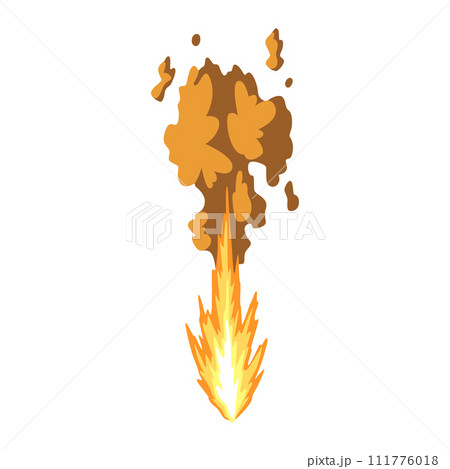 Gun flashe or gunshot animation. Fire explosion effect during the shot with the gun. Cartoon flash effect of bullet start. Shotgun fire, muzzle flash and explode 111776018