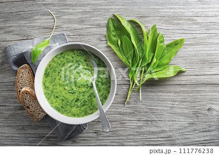 Soup wild garlic ramson Soup wild garlic ramson 111776238
