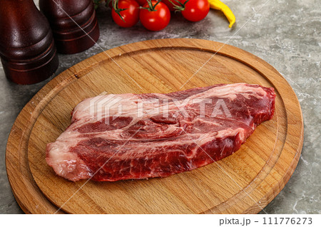Raw beef chuck roll steak Raw beef chuck roll steak 111776273