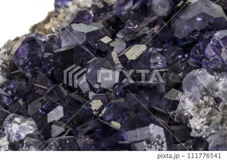 macro mineral fluorite stone on white background 111776541