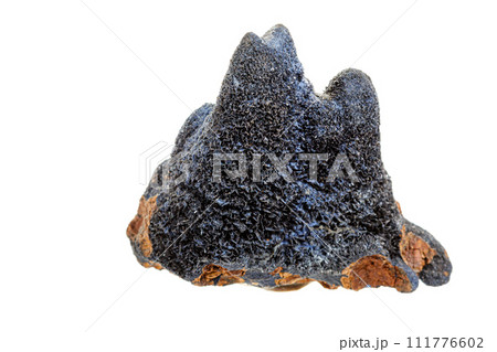 Macro stone mineral vivianite on a white background Macro stone mineral vivianite on a white background 111776602