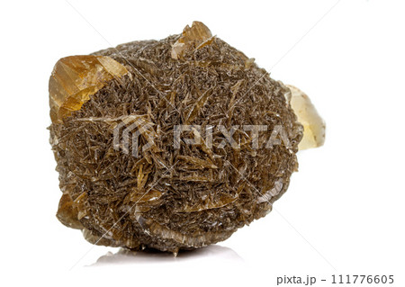 Macro stone Apatite mineral on white background 111776605