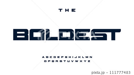 Bold sleek heavyweight alphabet, clean block letters. Minimalistic architecture and geometric purity font for contemporary logo, clean headline, minimalist typographic design. Vector typeset. Bold sleek heavyweight alphabet, clean block letters. Minimalistic architecture and geometric purity font for contemporary logo, clean headline, minimalist typographic design. Vector typeset. 111777483