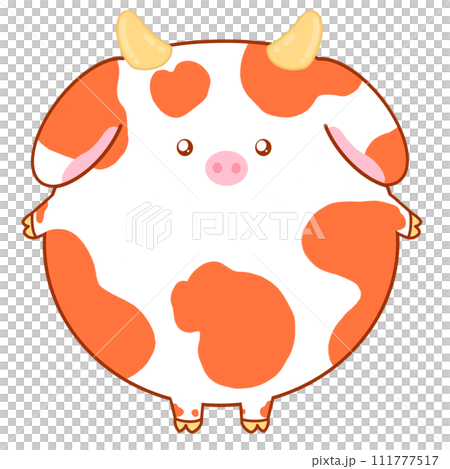 Cute Orange Cow Mascot Character Kawaii Cartoon illustration Kawaii Cow Cute Cow Cow Mascot Cow Character 111777517
