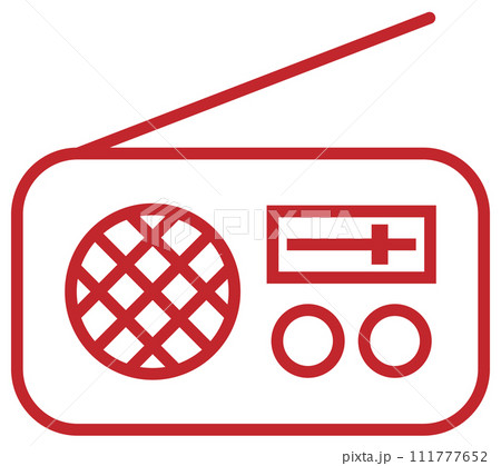 ラジオのアイコン 赤 111777652