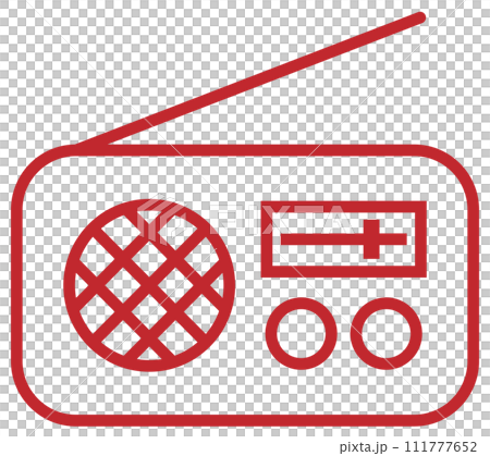 ラジオのアイコン 赤 111777652