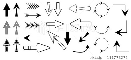 Black arrow vector icon pack 111778272