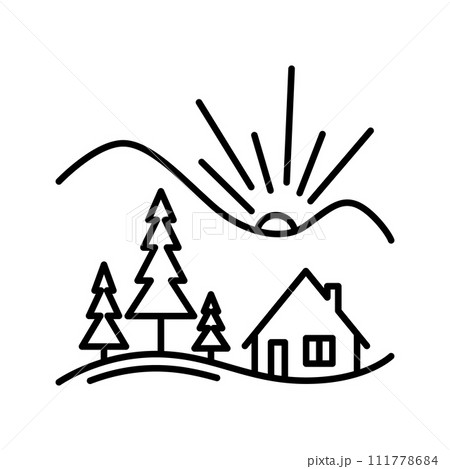 City buildings line icon. Office building, apartment house, business area. Urban life concept. Can be used for topics like town, big city, architecture or logo 111778684