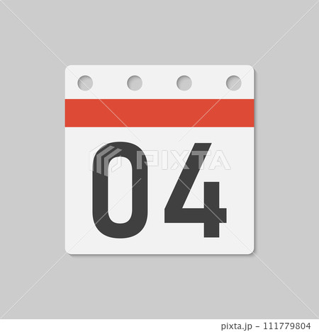 Vector icon page calendar - day 4, countdown 111779804