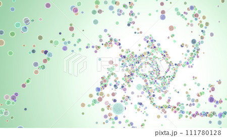 CGガラス玉　多数のカラフルなガラスの球体 111780128