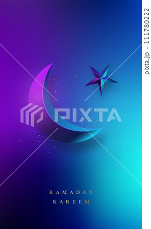 Ramadan Kareem vertical poster.  111780222