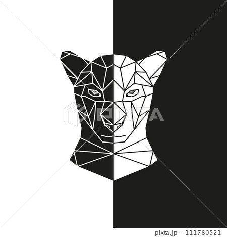 Black and white panther head 111780521