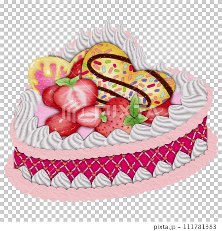 Heart shaped Valentine's Day cake 111781383