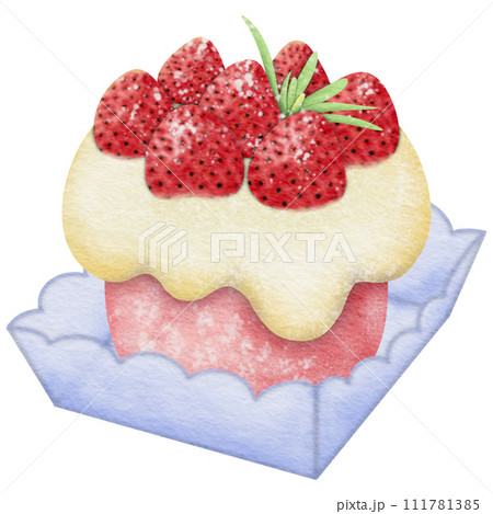 Strawberry Milk Cream Cake 111781385