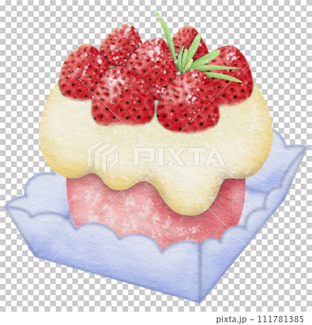 Strawberry Milk Cream Cake 111781385