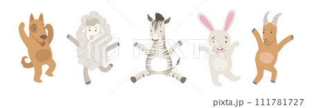 Cute Animal Character with Pretty Friendly Snout Vector Set 111781727