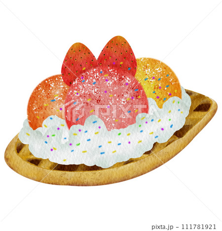 Waffle ice cream assorted flavors 111781921