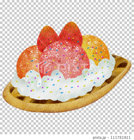Waffle ice cream assorted flavors 111781921