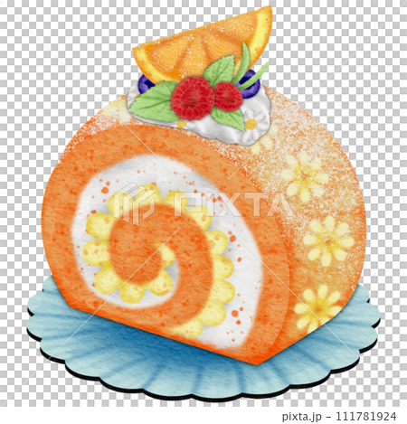 Orange Roll Cake 111781924