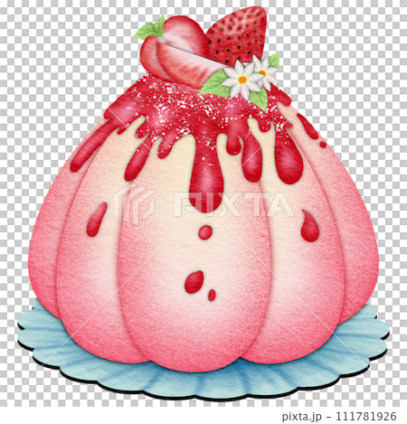 Strawberry Lava Cake 111781926