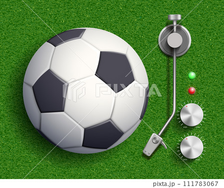 Soccer ball with music vinyl player Soccer ball with music vinyl player 111783067