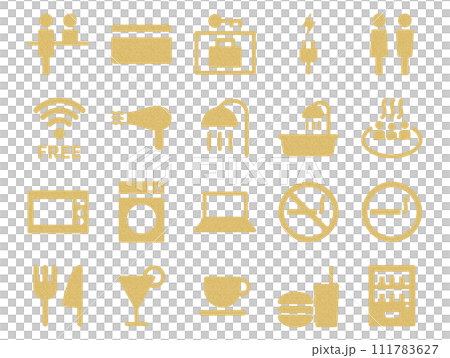 Set of accommodation icons_cork pattern 111783627