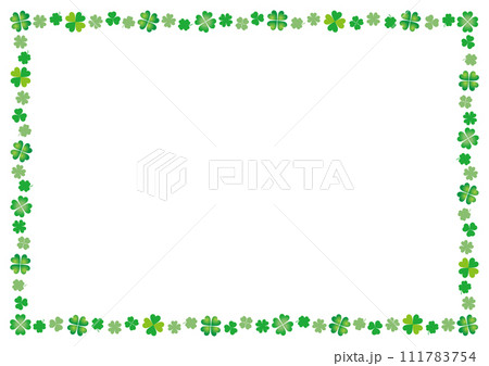 四つ葉のクローバーに縁どられたフレーム 四つ葉のクローバーに縁どられたフレーム 111783754