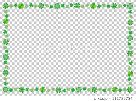 四つ葉のクローバーに縁どられたフレーム 四つ葉のクローバーに縁どられたフレーム 111783754