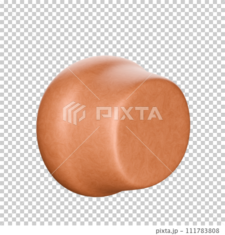 Cartoon style Bread texture 3D rendering on white background have work path. 111783808