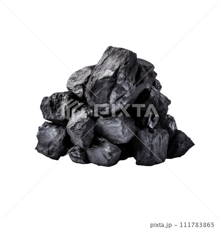 Coal pile isolated in white background 111783865
