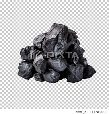 Coal pile isolated in white background 111783865