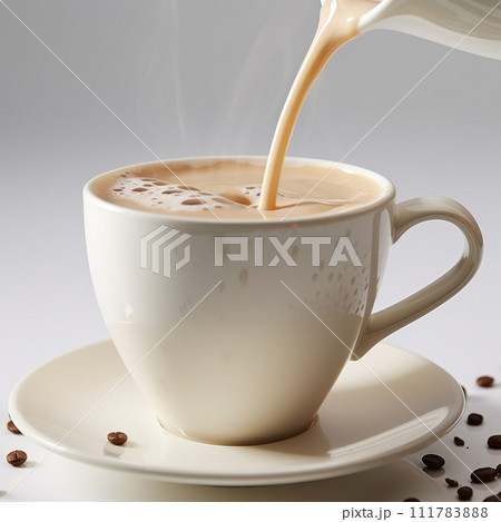Pouring milk chocolate into a glass 111783888