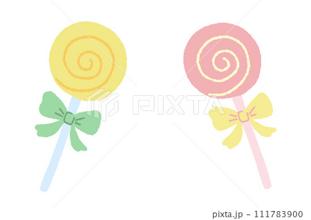 ペロペロキャンディーのイラストセット 111783900