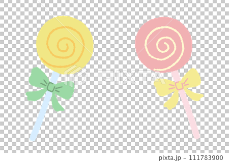 ペロペロキャンディーのイラストセット 111783900