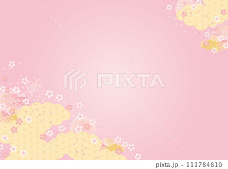 背景素材-和柄桜2024-12ベク 背景素材-和柄桜2024-12ベク 111784810